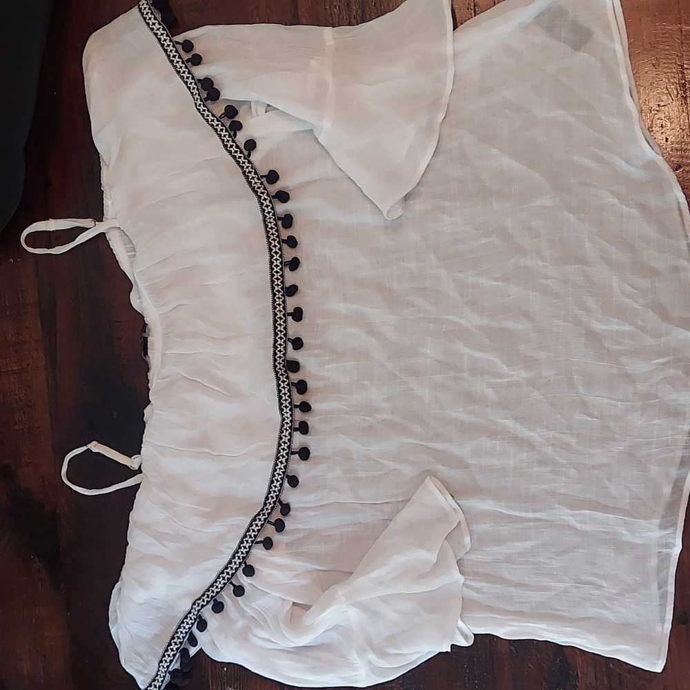 BCX Off the Shoulder Pom Pom Top